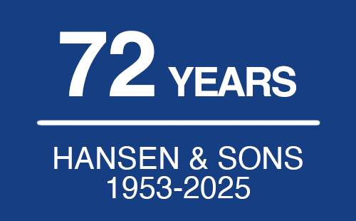 Hansen and Sons 72 year logo